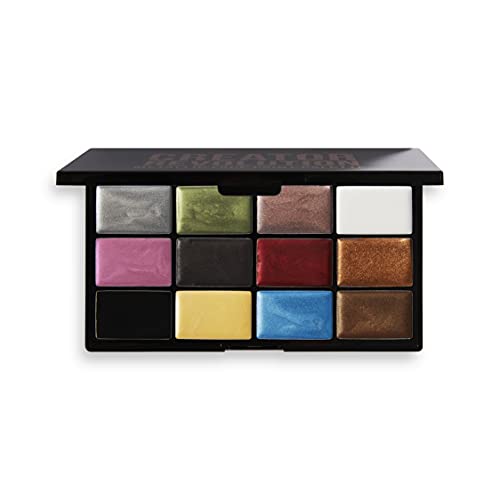 Makeup Revolution, Creator SFX Metallic Face Paint Palette, Special Effects Makeup, 12 Shades, 150g - Metallic Face Paint Palette