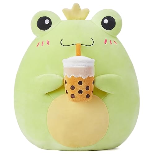 PLAYNICS Large Frog Plush Pillow Stuffed Animal Toy,Big Size Cute Soft Toys 13" Fat Kawaii Hugging Pillows Cuddle Huggable Plushie,Gift for Kids - A20-frog - Large