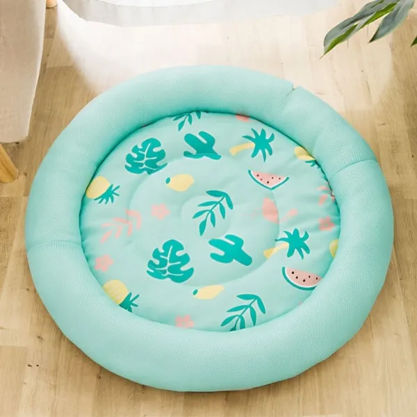 Tropical Summer Round Cat Cooling Mat by Estilo Living - Summer Fun / Medium: 50cm(D)