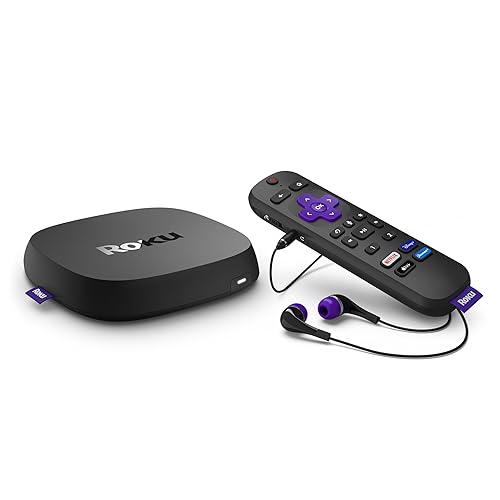 Roku Ultra | The Ultimate Streaming Device 4K/HDR/Dolby Vision/Atmos, Rechargeable Roku Voice Remote Pro, Ethernet Port, Hands-Free Controls, Lost Remote Finder, Free & Live TV - Ultra (with Wi-Fi 5)
