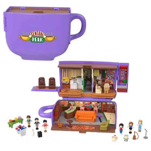 Polly Pocket Playset, Friends Compact with 6 Dolls and 9 accessories, HKV74