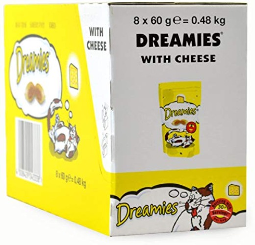 Dreamies Cheese Cat Treats 60g (Bulk deal of 8) 480g - 60 g (Pack of 8)