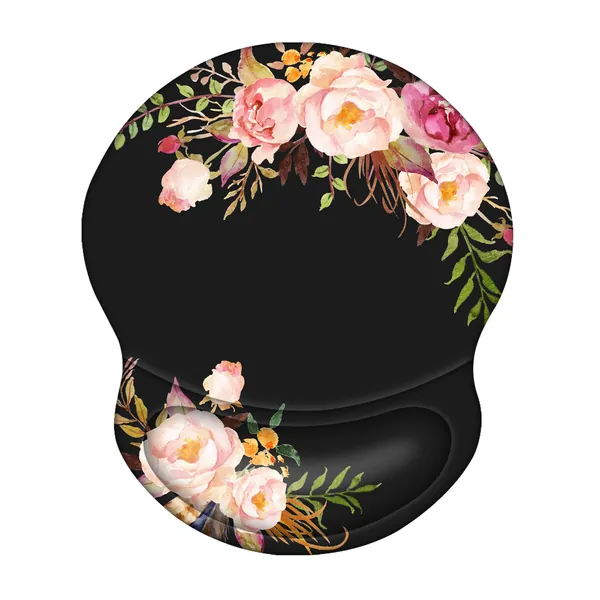 iCasso Mouse Pad, Ergonomic Mouse Pad with Gel Wrist Rest Support, Durable & Comfortable Large Non-Slip Pain Relief Mousepad for Office, Home - Easy Typing and Gaming (Flower) - Flower