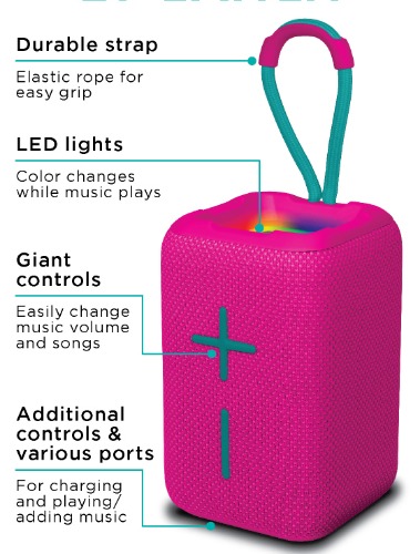 Fabric Bluetooth Speaker - Pink