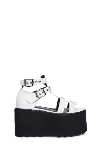 Just Peachy Platform Sandals - White | WHITE / US 9