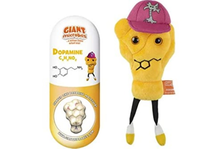 GIANTmicrobes Dopamine Plush – Learn About Brain Science and Mental Health with This Fun Gift for Friends, Scientists, Doctors, Therapists, Students, Teachers and Anyone who Wants to Feel Good
