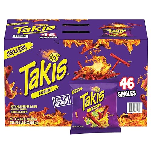 10 Takis Fuego 28,4 g Hot Chilli Pepper Lime Flavour Tortilla Chips Original aus Mexiko Probierpackungen
