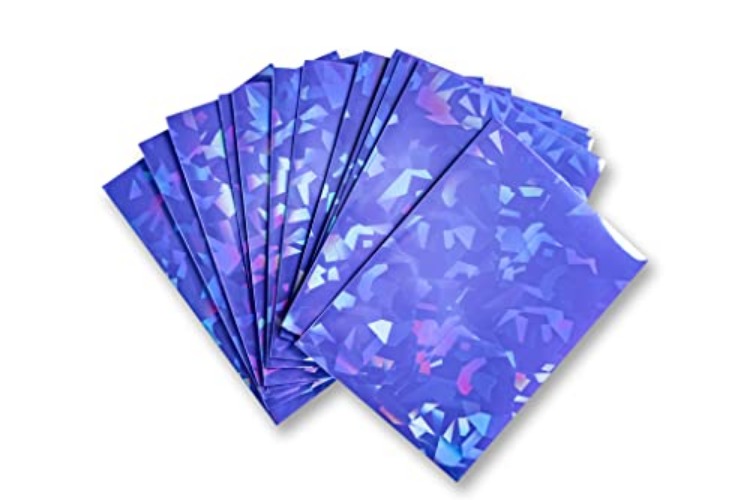 Premium Preferred Protection 100 Purple Holographic Card Sleeves Perfect Fit Shiny Trading Card Sleeves Standard Size Pokemon Sleeves | Fits Metazoo, Magic The Gathering, Pokemon, Dragon Ball Super… - Holographic Perfect Fit Sleeves - Purple
