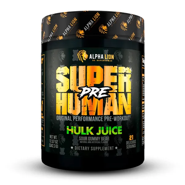 Alpha Lion Superhuman Pre Workout, Increases Strength & Endurance, Powerful, Clean Energy Without Crash (21 Servings, Hulk Juice) - Hulk Juice
