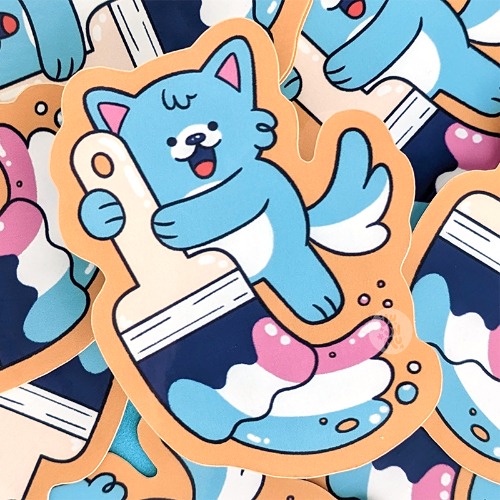 Painter Wolf Sticker