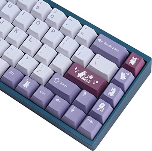 JOMKIZ PBT Keycaps, Cherry Profile Keycaps 134 Keys Rabbit Dye Sublimation with 7U Spacebar Japanese Keycap Set for Cherry MX Switches US Layout Mechanical Keyboards - Rabbit