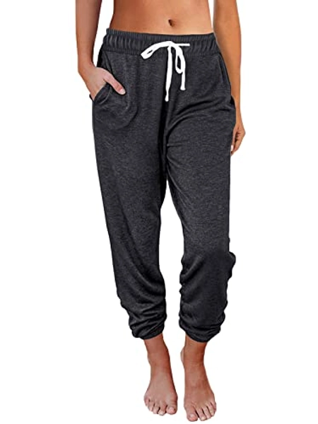 AUTOMET Baggy Sweatpants for Women with Pockets-Lounge Womens Pajams Pants-Womens Running Joggers Fall Clothes Outfits 2023 - Blackgrey - Large