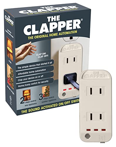 The Clapper, The Original Home Automation Sound Activated Device, On/Off Light Switch, Clap Detection - Kitchen Bedroom TV Appliances - 120v Wall Plug Smart Home Technology, As Seen On TV Home Gift - Original Clapper