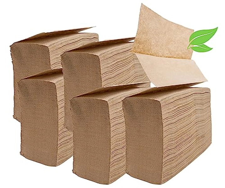 Organic Unbleached Paper Towels, 1250ct Z-Fold 100% Post-Consumer Waste Practical Multifold Brown Paper Towels Bulk – Paper Towel – All-Natural Recycled Multifold Paper Towels – 1250pcs Bulk