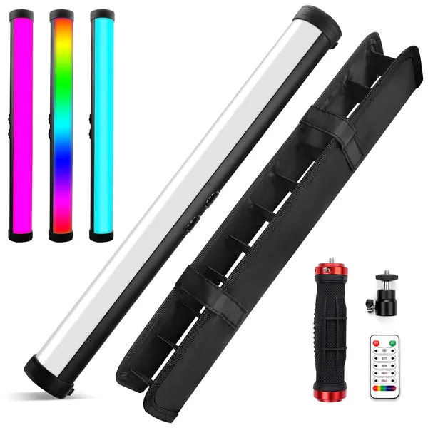 RGB Led Video Light Stick Wand, Obeamiu 2600-9600K Portable Photography Lighting, Built-in 5000mAh Rechargeable Battery, 21 Lights Effects for Conference Shooting YouTube Studio, Live Streaming