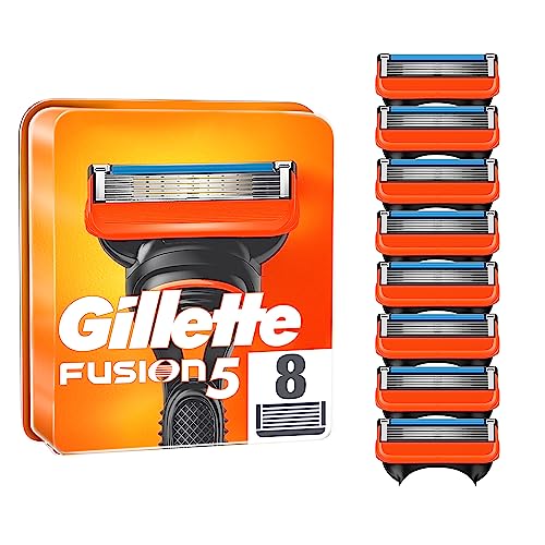 Gillette Fusion 5 Cuchillas de Afeitar Hombre, Paquete de 8 Cuchillas de Recambio (el embalaje puede variar) - 8 Unidad (Paquete de 1) - 8 Cuchillas de Afeitar