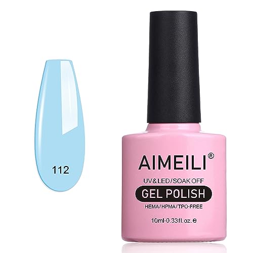 AIMEILI Esmalte Semipermanente De Uñas Soak Off UV LED Uñas De Gel - Ixia Viridiflora (112) 10ml - GP112 - 10 ml (Paquete de 1)