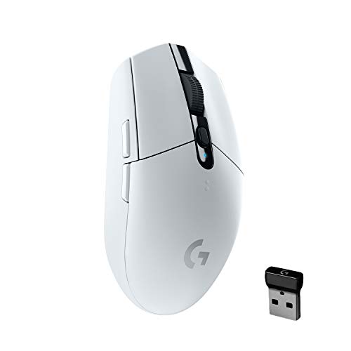 Logitech G305 LIGHTSPEED Wireless Gaming Mouse, Hero 12K Sensor, 12,000 DPI, Lightweight, 6 Programmable Buttons, 250h Battery Life, On-Board Memory, PC/Mac - White - Mouse - White