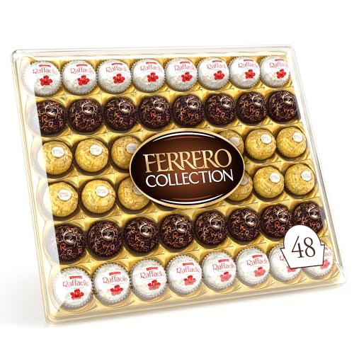 Ferrero Collection - 48 Specialità Assortite al Cioccolato, Racchiuse in una Elegante Scatola Natalizia, Idea Regalo Natale, Compleanno e Anniversario, Confezione da 518 gr - FERRERO COLLECTION 48