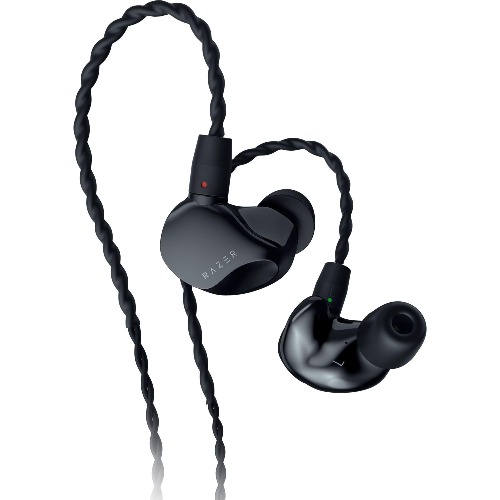 Razer Moray - Ergonomisk in-ear-monitor för streaming hela dagen (akustisk hybriddesign med dubbla drivelement, ergonomisk lågprofilform, överlägsen passiv ljudisolering) Svart