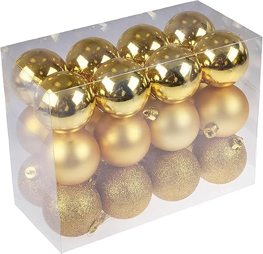 24 Christmas Decorations 3 cm Gold
