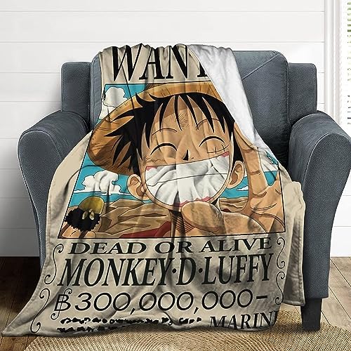 Anime Blanket Lightweight Soft Flannel Throw Blanket Cozy Bedding for Living Room Decor Travel Gifts 62"x52" - Smiling Face