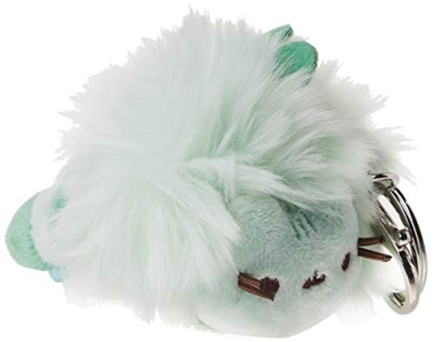 GUND Pusheen Deluxe Pusheenosaurus Dinosaur Plush Pom Poof Keychain, Green, 4" (4061305)
