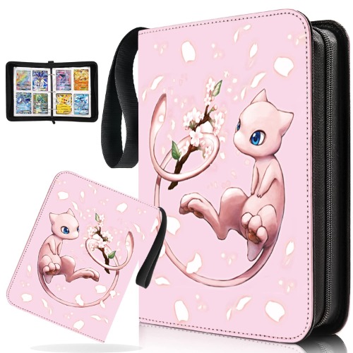 Card Holder Trading Card Binder Album for TCG Yugioh MTG Card Collection Folder with 50 Removable Card Sheets 4 Pocket Binder for Cards Put up to 400 Cards Suitable as a Gift (B)