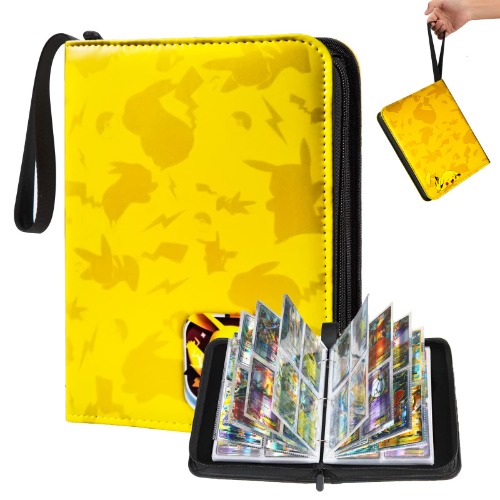 Ruiyuan Card Holder Trading Card Binder Album for PK TCG Yugioh MTG Game Card Collection Folder with 50 Removable Card Sheets 4 Pocket Binder Suitable as Christmas Birthday Festival Kids Gift