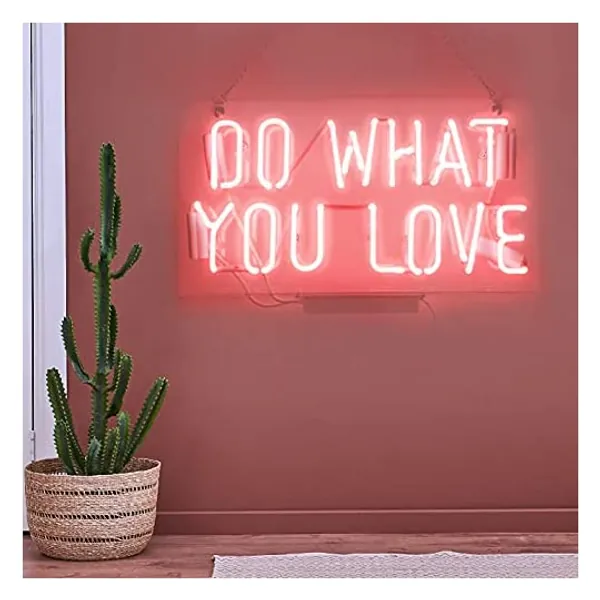 
                            Neon Signs Pink Do What You Love Neon Lights, Neon Light Sign Real Neon Lamp, Wall Sign Art Decorative Signs Lights, Neon Words for Home Christmas Room Decor Bar for Party Holiday Decoration Signs
                        