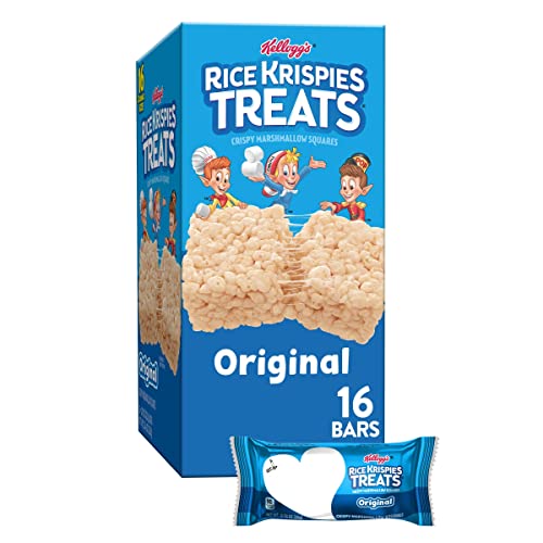 Rice Krispies Treats Crispy Marshmallow Squares, Kids Snacks, Snack Bars, Original, 12.4oz Box (16 Bars) - 16 Bars
