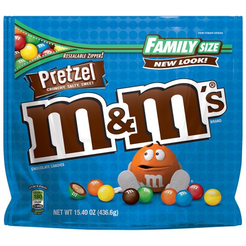 M&M'S Pretzel Chocolate Candy Family Size, 15.4 Ounce