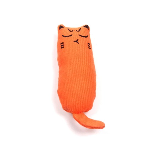 Interactive Cat Grinding Toy with Catnip - Orange