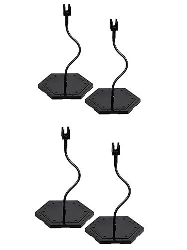 XyviLokit Hobby 4pcs Black Action Base,Gundam Stand Hobby Display Stand Compatible with Gundam HG RG 1/144 Scale Figure Model Kit - 4 Black Small