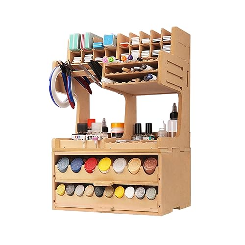 Bucasso Plastic Model Paint Rack Model Tool Organizer Paint Rack Scissors/Tweezers/Tamiya enamel paint/Tamiya acrylic paint Paint Storage All-in-One Model Workbench