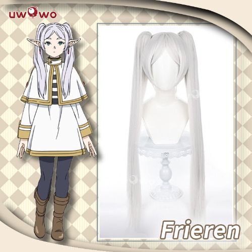 Uwowo Anime Frieren: Beyond Journey's End Frieren Cosplay Wig Two Colors Long Hair - 【In Stock】Silver
