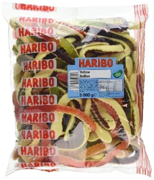HARIBO Yellow Belly Giant Snakes, Yellow Bellies Bulk Sweets, 3kg
