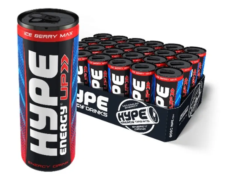 Hype Energy Drinks UP 250ml Ice Berry Max Drink (Pack of 24) HES01AMEU03-G
