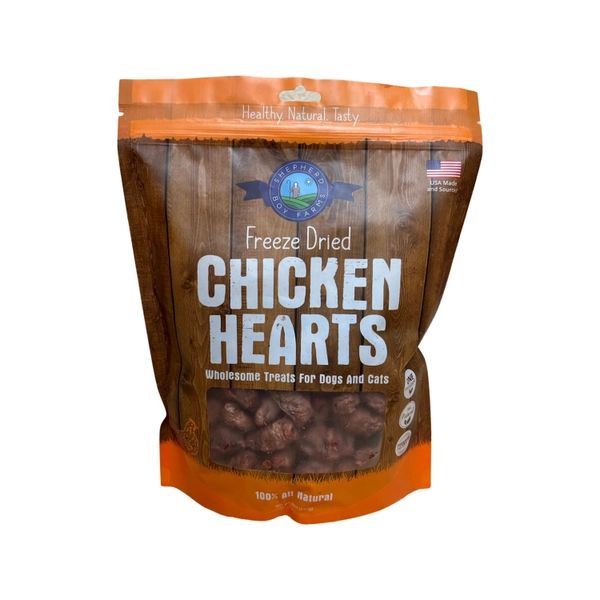 Freeze Dried Chicken Hearts - Healthy Treats for Dogs and Cats - Made and Sourced in USA