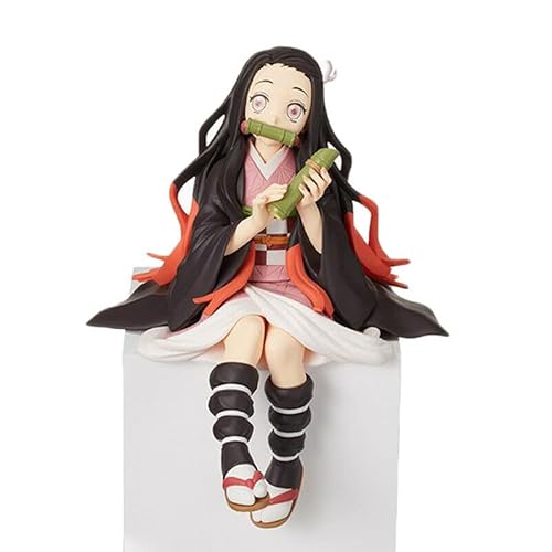 Nezuko Demon Figure Anime Eating Rice Balls Sitting Pose Character Demon Ninja Anime Collection Toy Prop