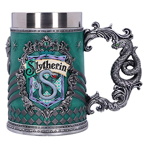 Nemesis Now Harry Potter Slytherin Hogwarts House Collectible Tankard, 1 Count (Pack of 1), Green Silver