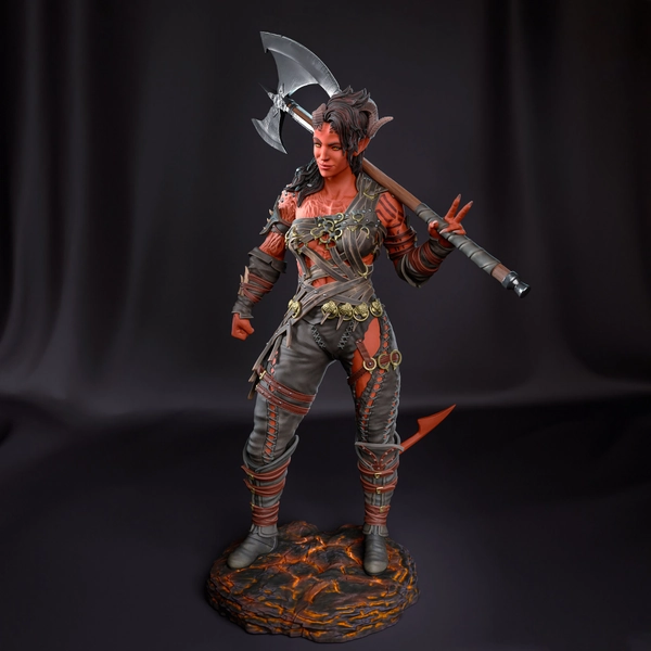 Karlach 3D Printed Statue BG3 | Garage/Model Kit | Designed by Bulkamancer Sculpts