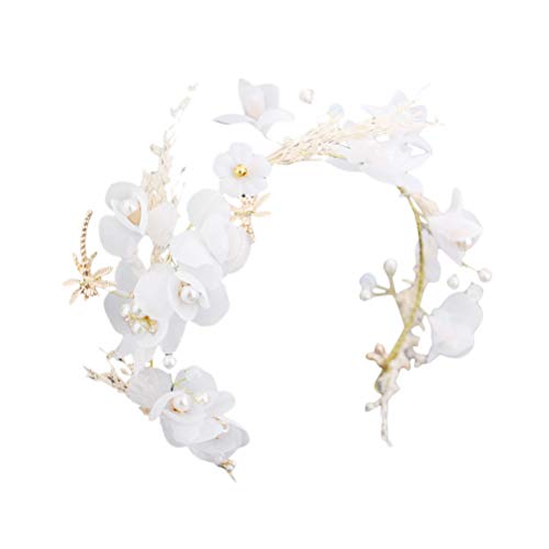 Wedding Tiara Dried Flowers Gypsophila Headdress Ladies Headband Grland Hair Decoration Accessories White for Photography