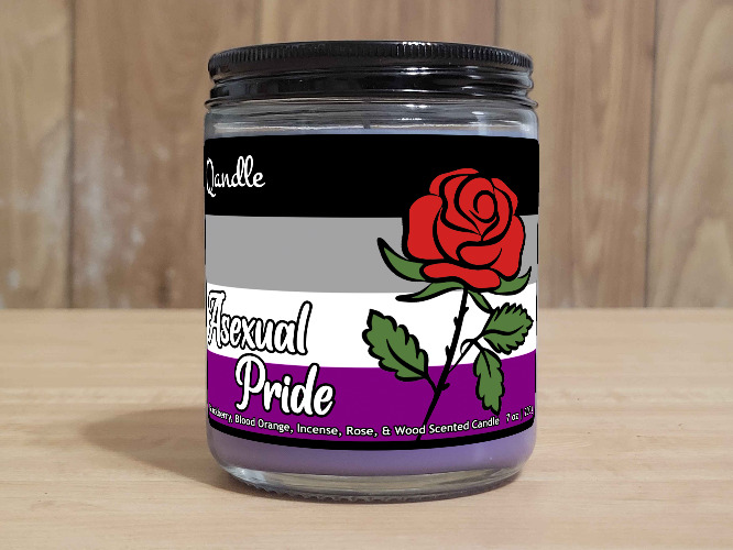 Asexual Pride Candle - Wooden / Scented