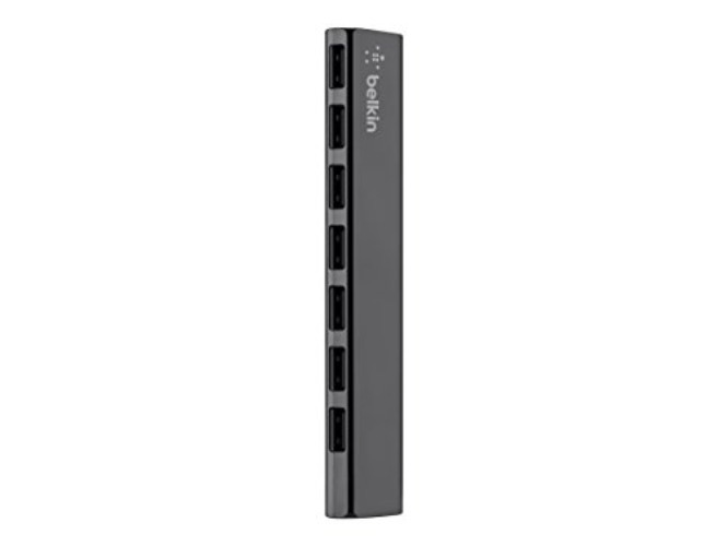 Belkin 7-Port Ultra-Slim Desktop USB Hub - Desktop USB Hub 2.0 - 7 Hi-Speed USB Ports - Compatible With MacOS & Windows For Connecting Charging Cable, Keyboard, Mouse & Any USB-Enabled Devices - Black