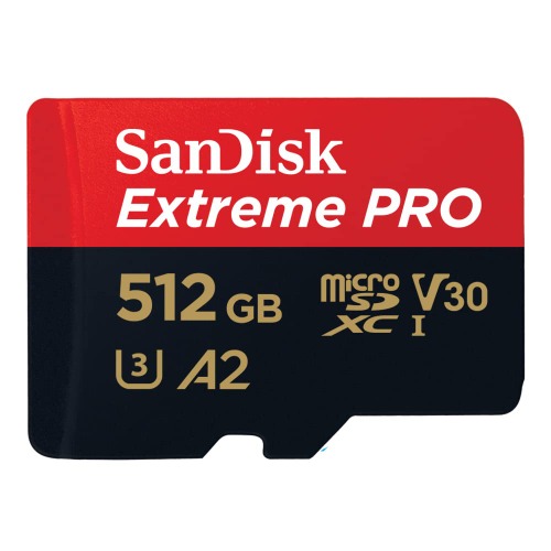 SanDisk 512 GB Extreme PRO microSDXC-kort + SD-adapter + RescuePRO Deluxe, upp till 200 MB/s, med A2 app-prestanda, UHS-I, klass 10, U3, V30 - 512GB