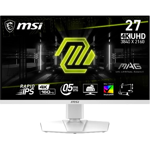 MSI MAG 274URFWde – LED-skärm – spel – 27 tum (27 tum) – 3840 x 2160 4K UHD (2160p) @ 160 Hz – Fast IPS – 400 cd/m² – 1000:1 – DisplayHDR 40,5 m – m – 2x2x2xHDMI, DisplayPort, USB-C – vit