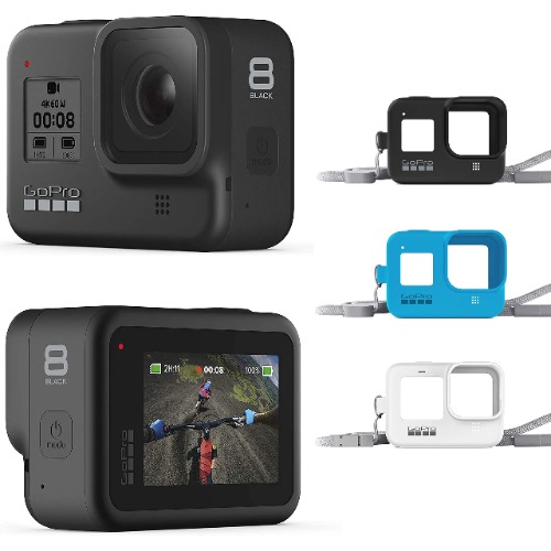 GoPro HERO8 Black E-Commerce Packaging - Waterproof Digital Action Camera with Touch Screen 4K HD Video 12MP Photos Live Streaming Stabilization - H8 Black + Lanyard