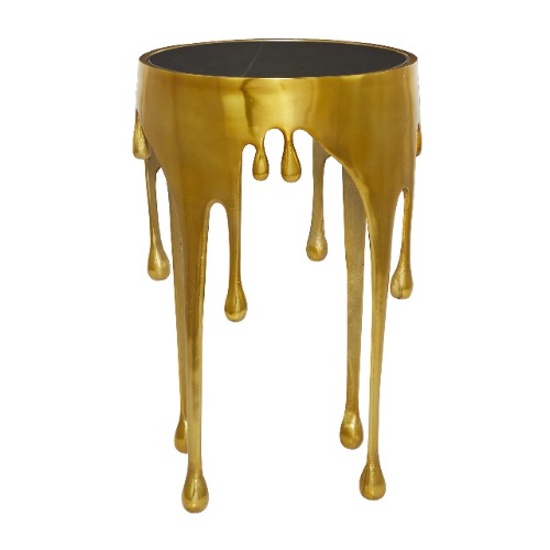 gorgeous drippy gold accent table
