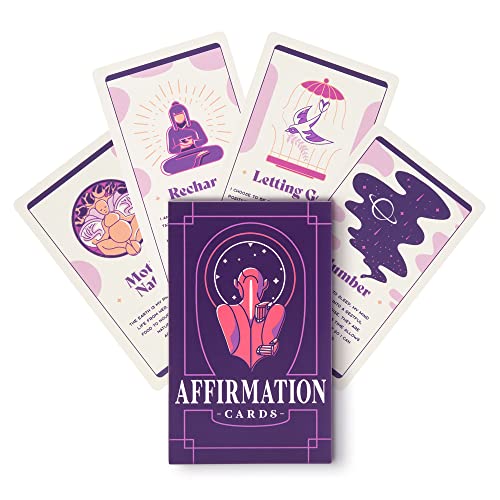 PURPLE CANYON Daily Affirmation Cards for Women | Positive Affirmations for Mindfulness Meditation and Inspiration | Motivational Cards of Encouragement for Self Care | Beautiful 52 Card Deck - Affirmation Cards